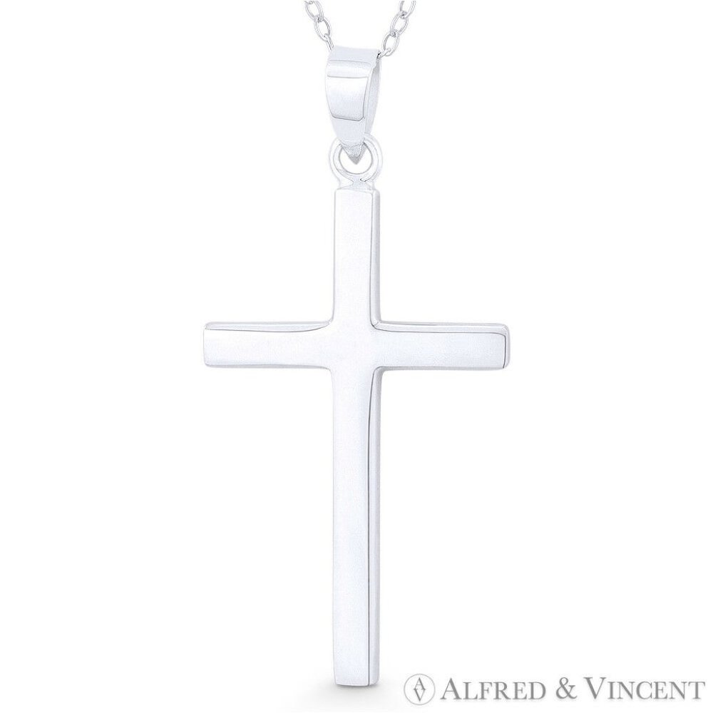 Latin Crucifix Cross .925 Sterling SIlver Pendant